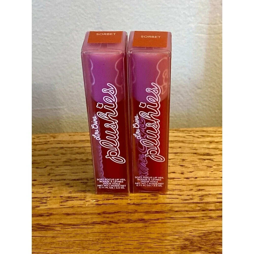 2X Lime Crime Plushies Sorbet Soft Focus Lip Veil Liquid Lipstick 0.11